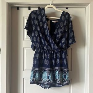 Paisley Blue Romper Size M